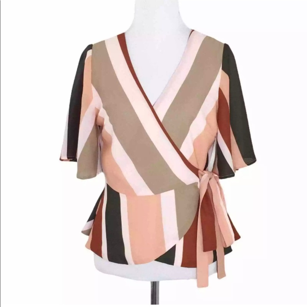 Anthropologie 4SI3NNA Peplum Top Striped L